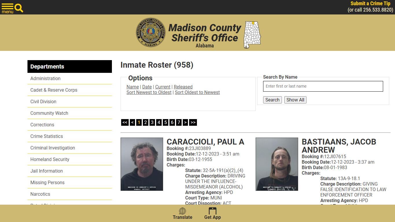 Inmate Roster - Madison County Sheriff's Office